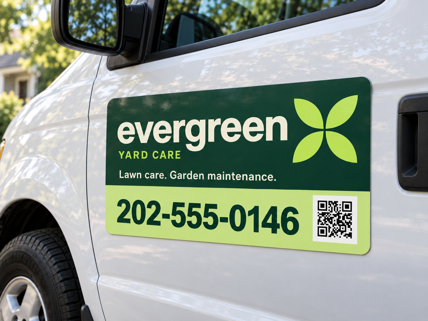 Example truck magnet design with a large sample phone number